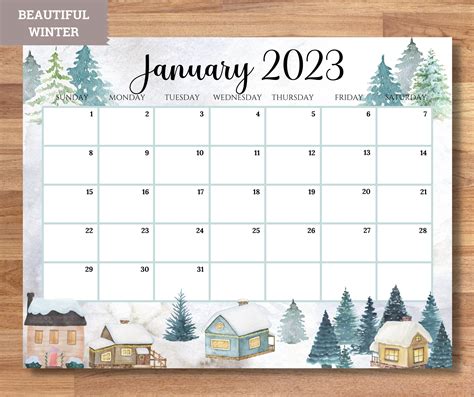 Editable Monthly Calendar 2023 Bundle Cute Printable Fillable Etsy