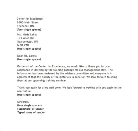 sample business letters format   word