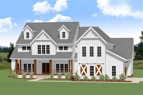 Plan 46363la Ideal 4 Bedroom Farmhouse Plan With Vaulted Ceiling And