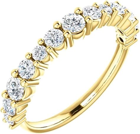Amazon Com 14K Yellow Gold 3 4 CTW Diamond Anniversary Band Ring Size
