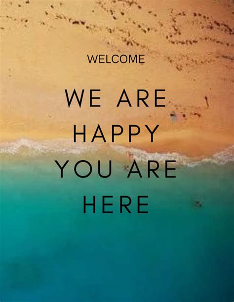 Welcome We Are Happy You Are Here Visitor Guest Book For Vacation