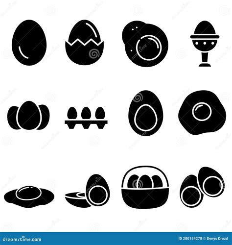 Eggs Icon Vector Set Fried Eggs Illustration Sign Collection Food