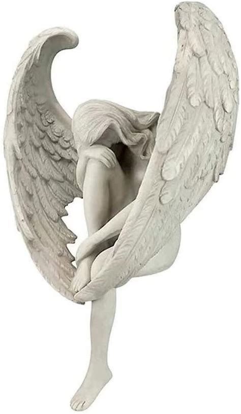 Outdoor Garden Statue Sitting Angel Statue 15 X 13 X 8cm Resin Angel