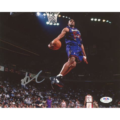 Vince Carter Signed Raptors 8x10 Photo Psa Coa Pristine Auction