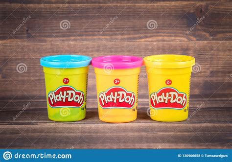 Play Doh Clay In A Yellow Small Container Editorial Stock Photo Image