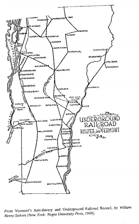 Underground Railroad Routes In Vermont Map