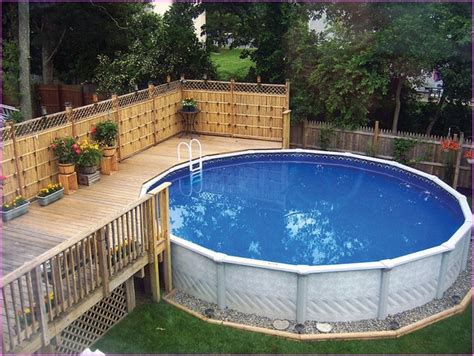 French inspired pool and landscape. Above Ground Pool Landscaping Ideas - Deshouse