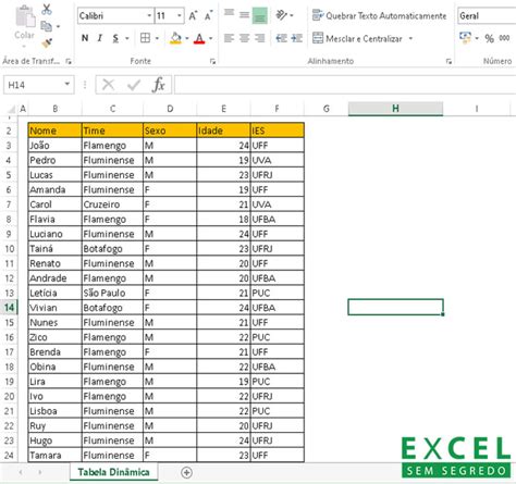 Como Fazer Tabela Din Mica No Excel Excel Sem Segredo