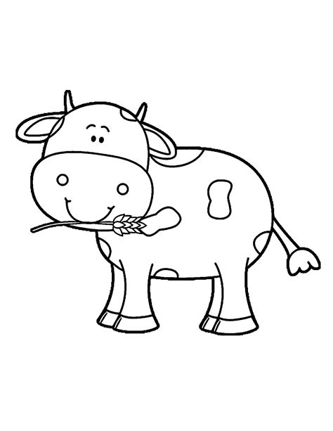 Printable Cute Cow Coloring Pages
