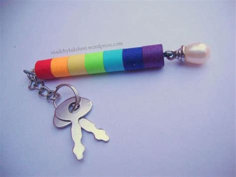 Diy Rainbow Quilling Keychain Quilling Keychains Paper Quilling