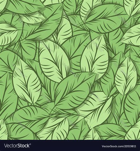 Green Organic Leaves Seamless Pattern Royalty Free Vector