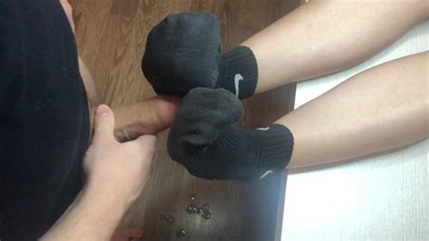Fuck Teen Girl Noir Nike Chaussettes Après Gym Footjob socksjob