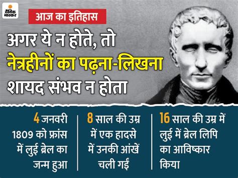 Today History Aaj Ka Itihas India World 4 January Update Louis Braille Facts And Braille