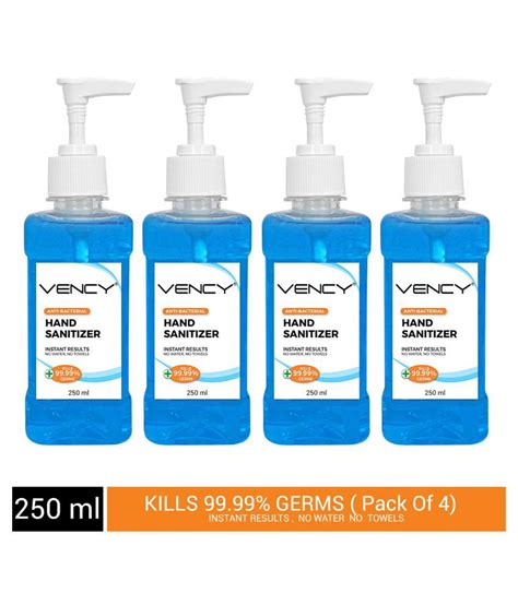 Bacoff's hand sanitizer sold in singapore is a 100% natural and alcohol free biocide made from fda approved food grade ingredients. Vency Hand Sanitizer 1000 mL Pack of 4: Buy Vency Hand ...