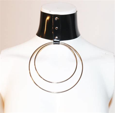 Latex Choker Collar With 2 Large Orings Etsy