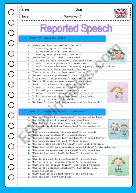 Reported Speech English Esl Worksheets In Report Vrogue Co