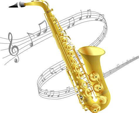 Saxophone And Music Staff Clipart Free Download Transparent Png