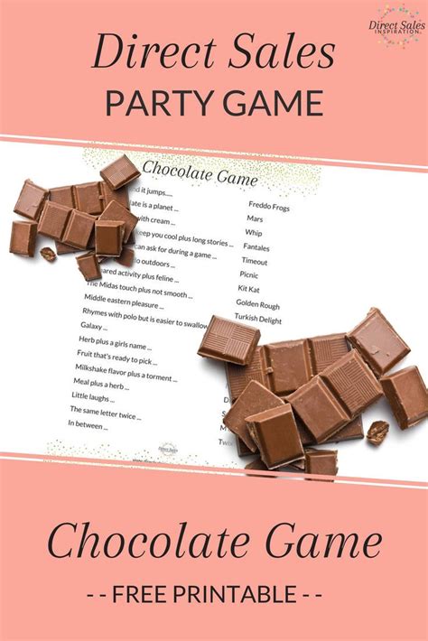 Chocolate Game Direct Sales Party Games Direct Sales Party Home