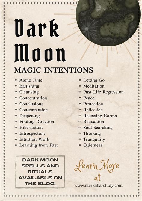 Dark Moon Magic Spells And Rituals For Beginner Witches Merkaba Study Moon Magic Wiccan