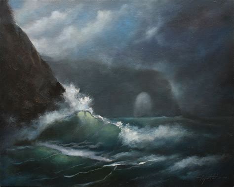 Stormy Sea Oil Painting Fine Arts Gallery Original Fine Art Oil