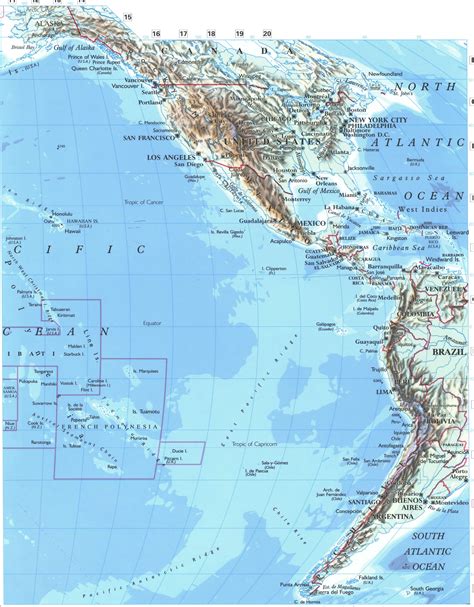 Physical Map Of Pacific Ocean Map With Islands In Format 