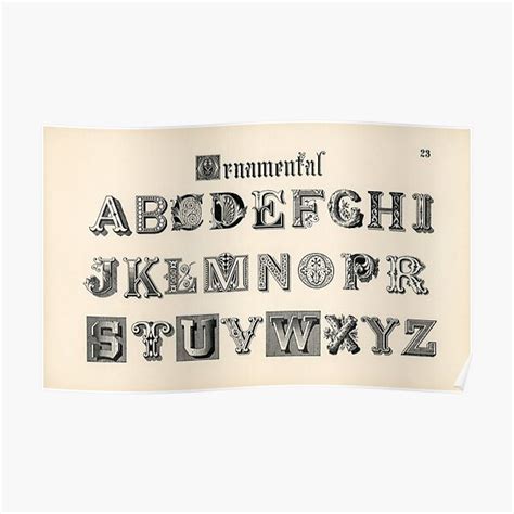 Vintage Alphabet Poster For Sale By Katrinaissilly Redbubble