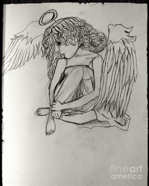 Sad Angel Drawing By Shylee Charlton Fine Art America