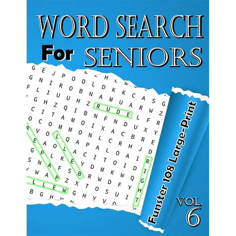 108 Large Print Word Search For Seniors Vol6 Funster 108 Large