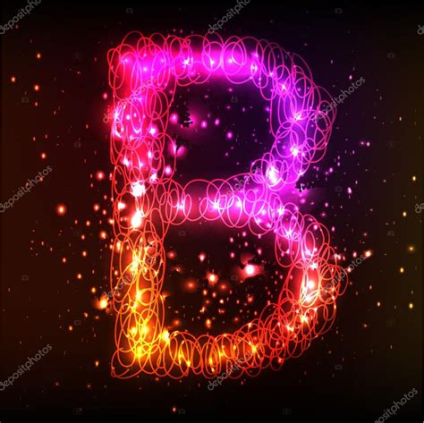 Neon Light Alphabets Letter B — Stock Photo © File404 13754048