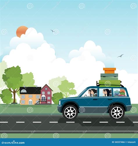 Traveling By Car Stock Vector Illustration Of Hills 34337466