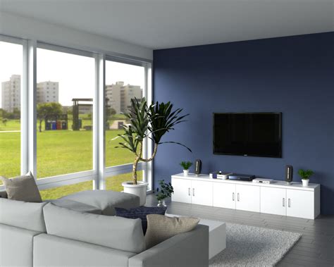 Blue Accent Wall Living Room Ideas 20 Dark Blue Accent Wall Living