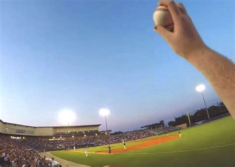 Watch Man Wearing Gopro Catch Foul Ball Barehanded At Shuckers First Biloxi Game