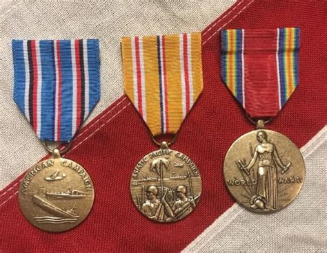 Wwii Us Medal Set American Asiatic Pacific Theater Service Ww Campaign Ebay