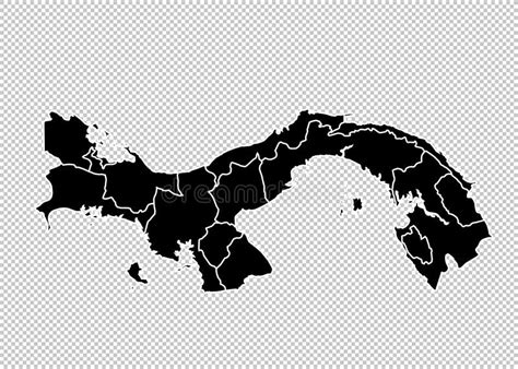 Mapa De Panam Del Ejemplo Negro Del Vector De Curvas Del Contorno