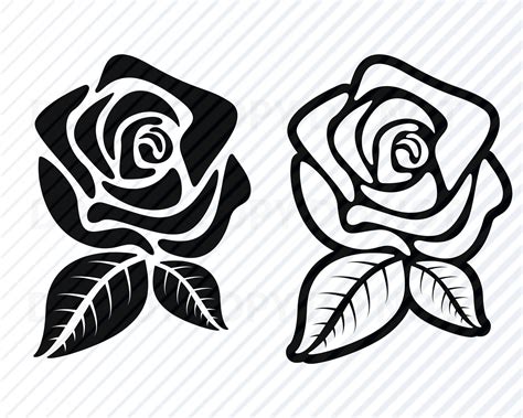 Black Rose Flowers Svg Files For Cricut Flower Vector Images Etsy Canada
