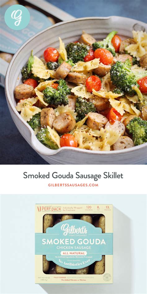 Jasmine rice, onion, celery, cremini mushrooms, fresh oregano and 10 more. Smoked Gouda Sausage Skillet | Gilbert's Craft Sausages | Chicken sausage recipes, Chicken ...