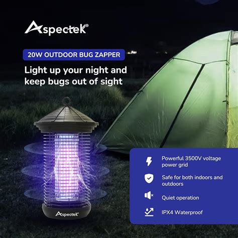 ASPECTEK Bug Zapper Outdoor 20W Electric Mosquito Zapper Insect Fly