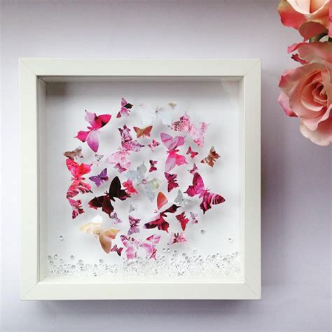 Butterfly Swarm Frame 3d Effect With Crystals