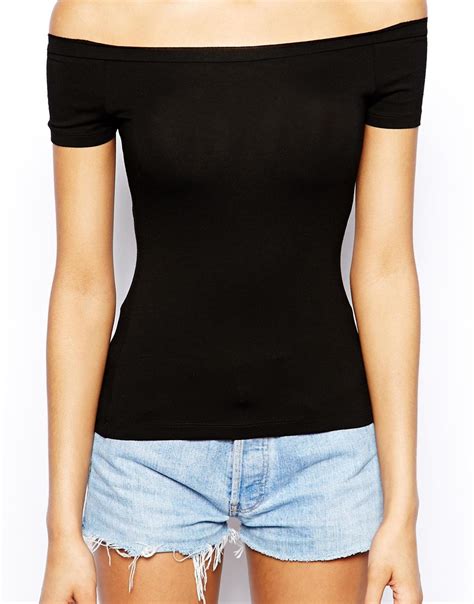 Asos The Off Shoulder Top With Short Sleeves In White Lyst