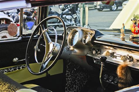1957 Chevy Bel Air Yellow Dashboard Photograph By Dennis Coates Fine