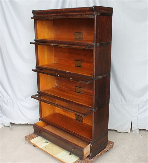 Bargain Johns Antiques Antique Oak Bookcase 4 Sections With Drawer