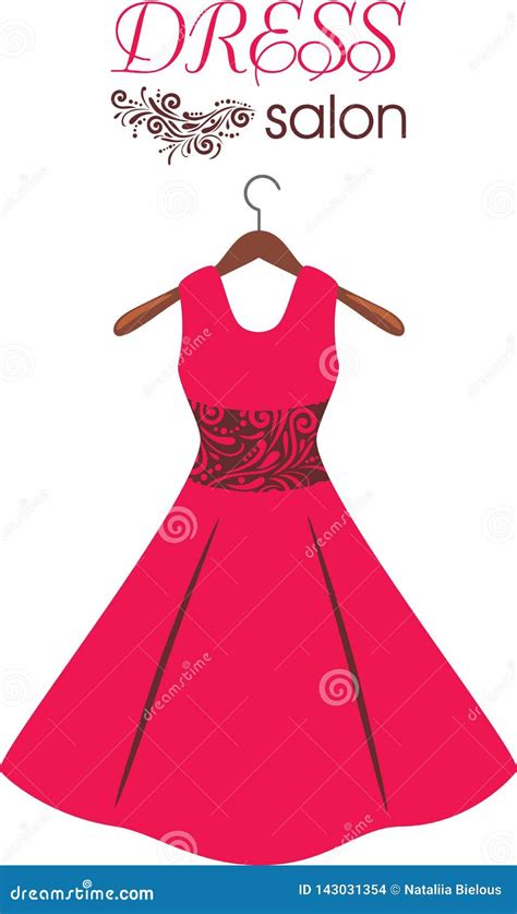 Red Dress On Hanger Dress Salon Stock Vector Illustration Of Dress