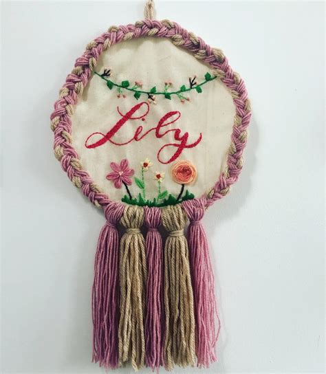 Personalised Embroidered Wall Hanging Etsy Uk
