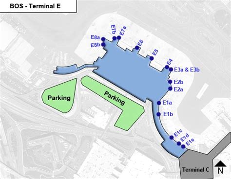 Boston Logan Airport Bos Terminal E Map