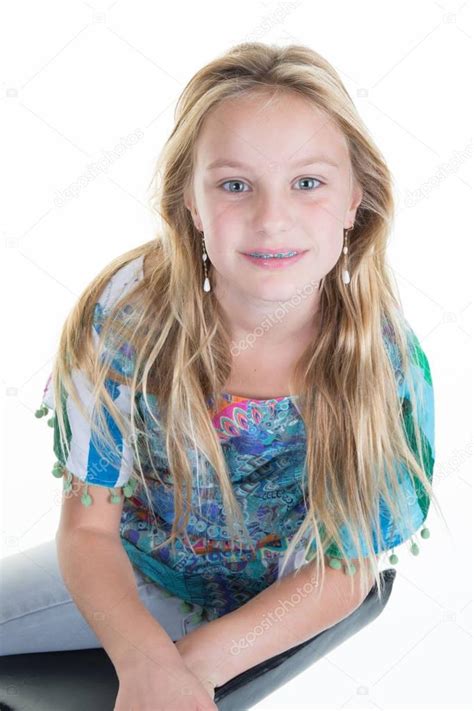 Tween Girl Portrait Smiling Fsting