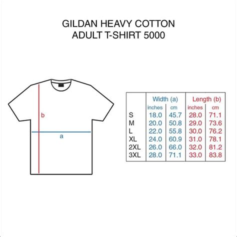 Gildan Heavy Cotton Tear Away Size Chart Chart Walls