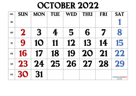 Free Printable Blank Calendar October 2022 Pdf And Image