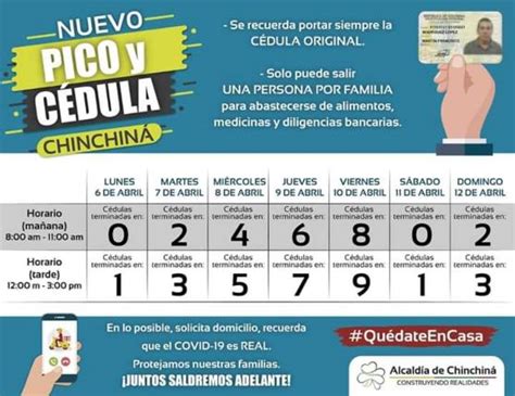 Cabe resaltar que el pico y cédula será una medida restrictiva para el ingreso a establecimientos de comercio. Modifican pico y cédula en Chinchiná