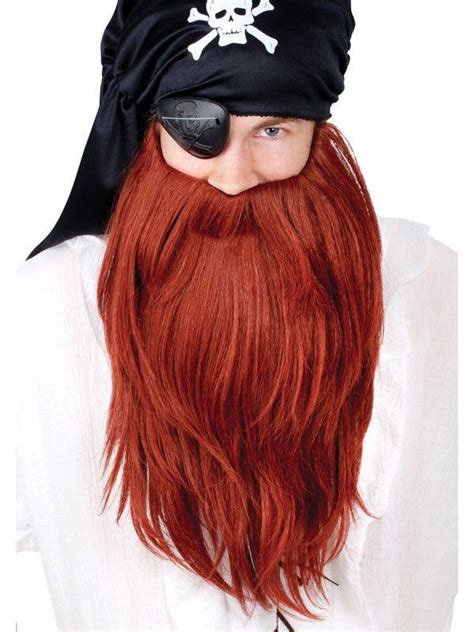 Long Red Pirate Costume Beard Bushy Red Pirate Beard And Moustache
