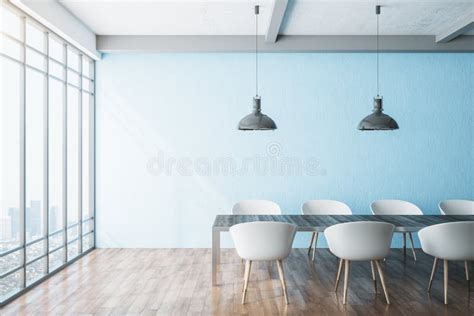 Clean Conference Room With Large Meeting Table Stock Illustration